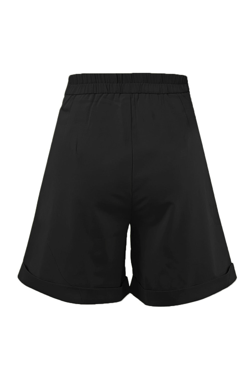 Honeybee Mumford's Black Casual Pocketed High Waist Bermuda Shorts