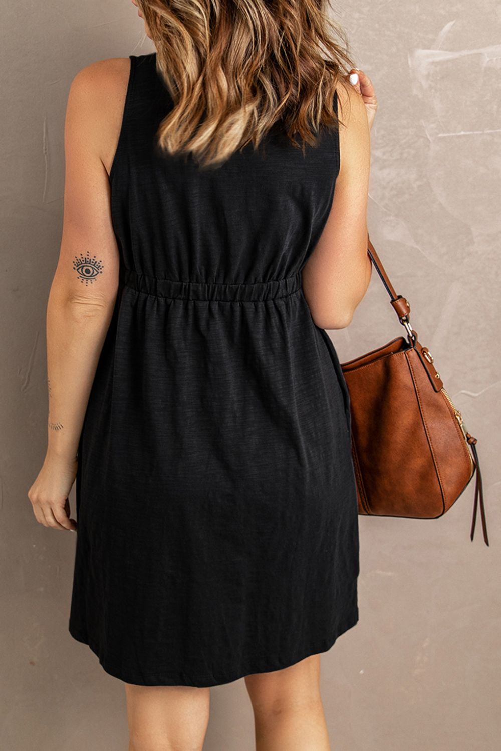 Honeybee Mumford's Sleeveless Button Down Mini Magic Dress