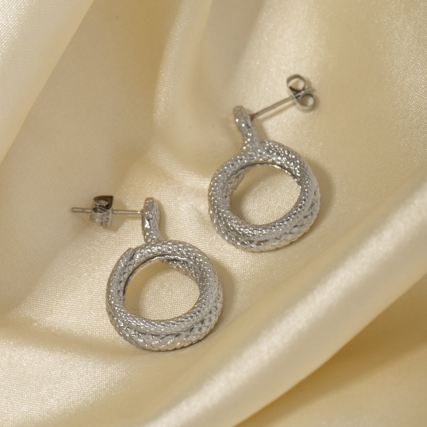 honeybee Mumford's Silver-Plated Snake Earrings