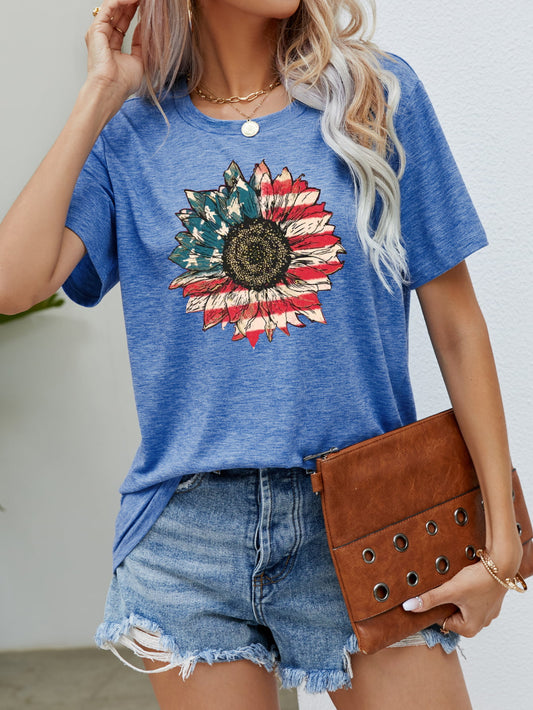 Honeybee Mumford's US Flag Flower Graphic Tee