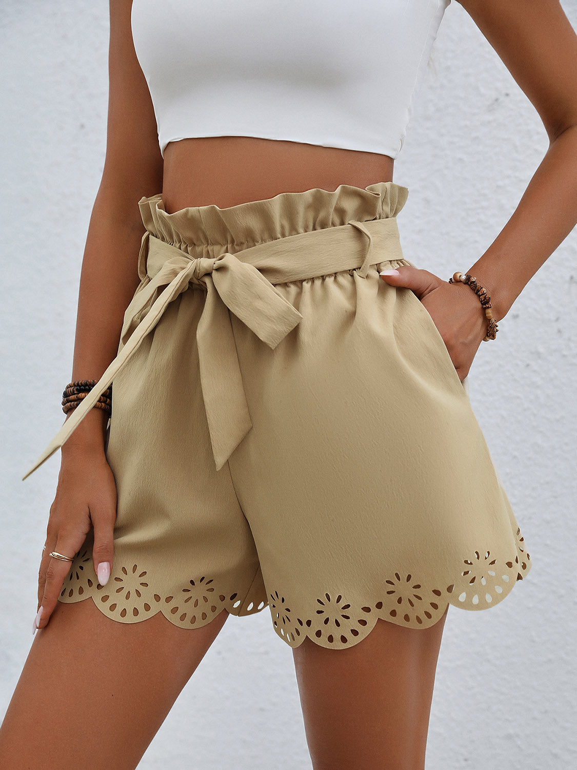 Honeybee Mumford's Tie Belt Paperbag Waist Shorts