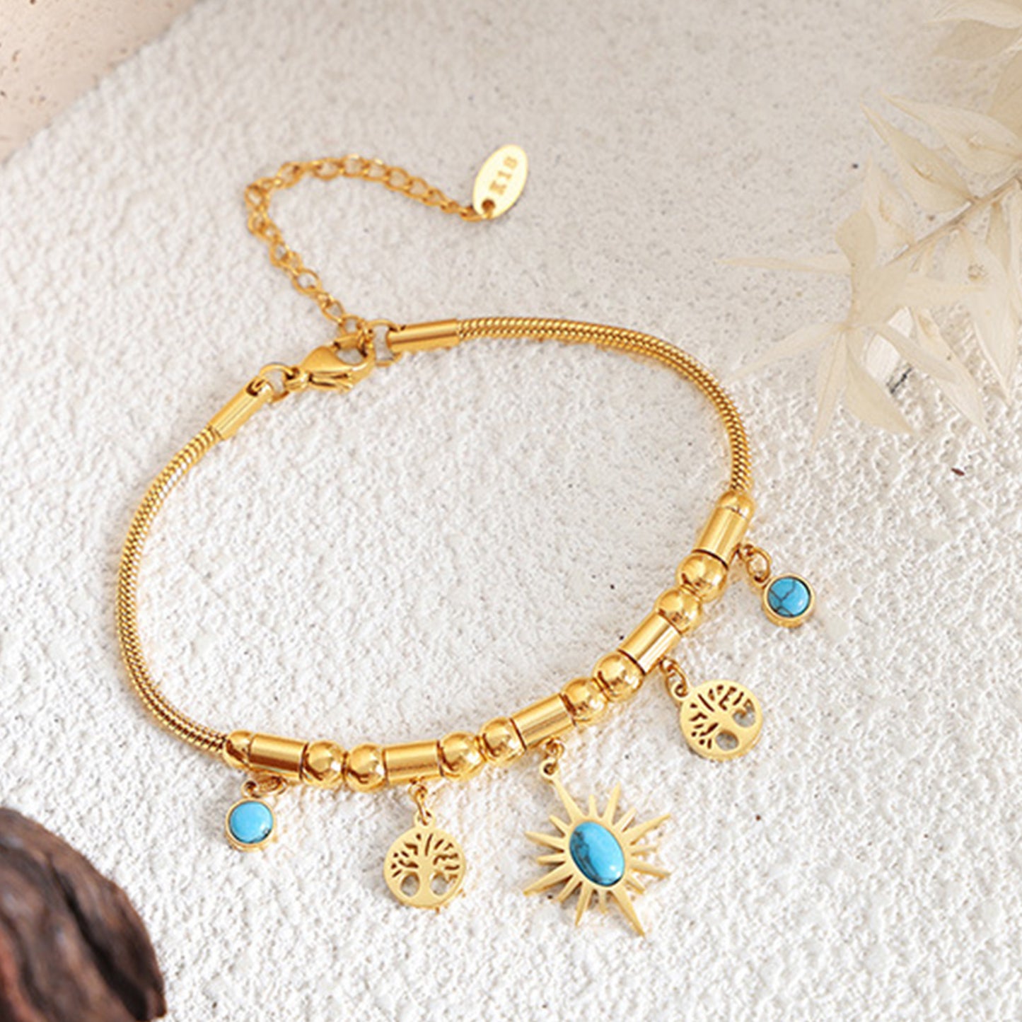 honeybee Mumford's Gold-Plated Charm Bracelet