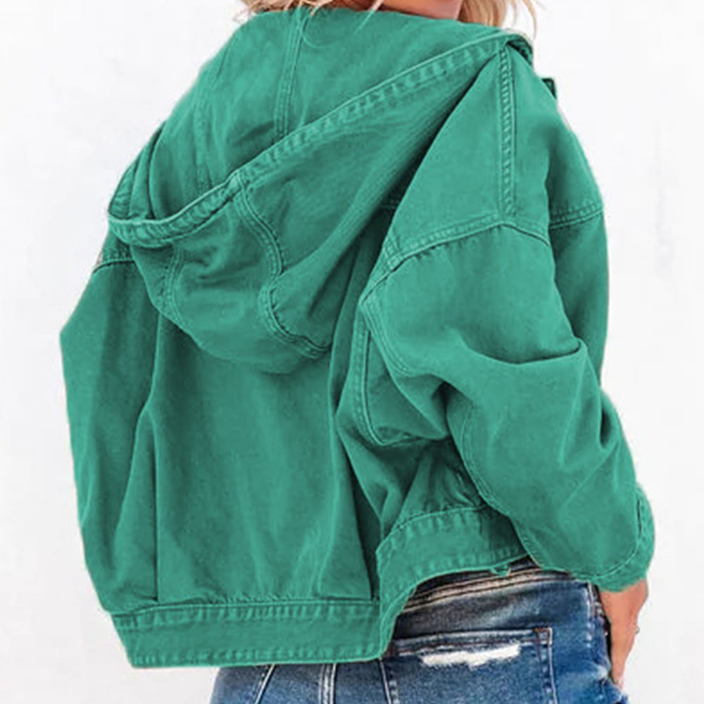 Honeybee Mumford's Hooded Dropped Shoulder Denim Jacket