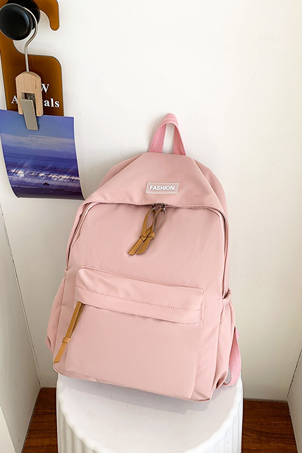 honeybee Mumford's Polyester Backpack( light purple,blue,black, peach, light green, yellow and white colors)