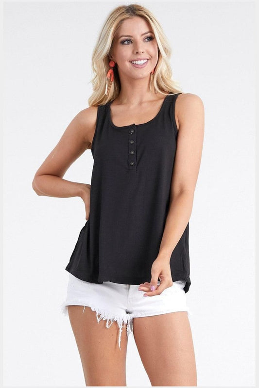 Honeybee Mumford's Square Neck Half Button Tank