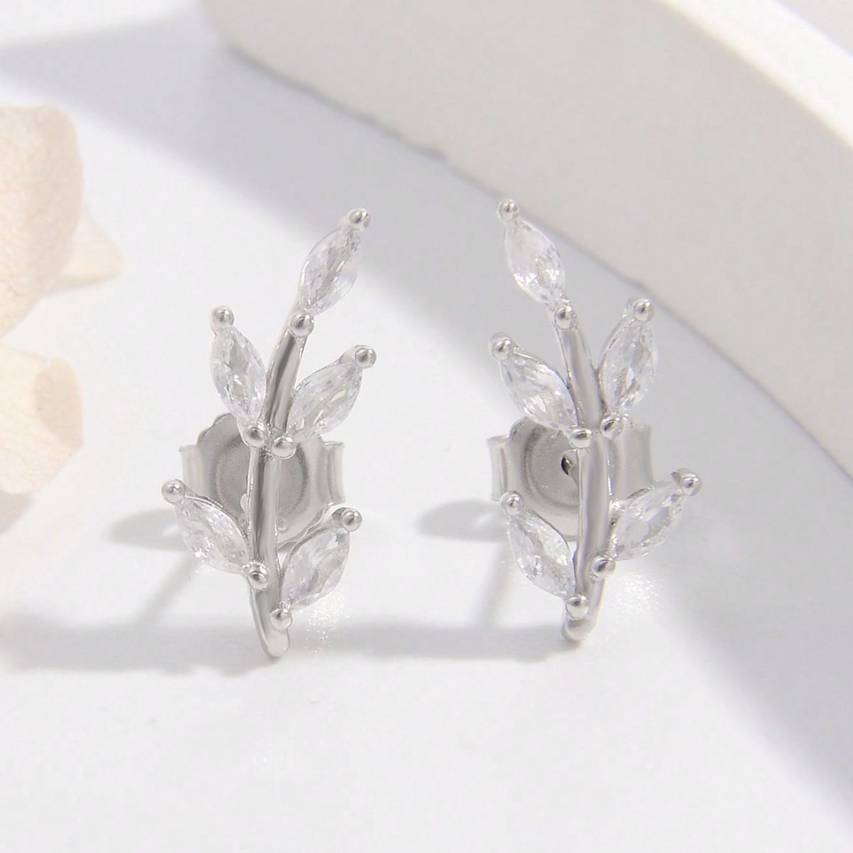 Honeybee Mumford's Sterling Silver Leaf Shape Earrings