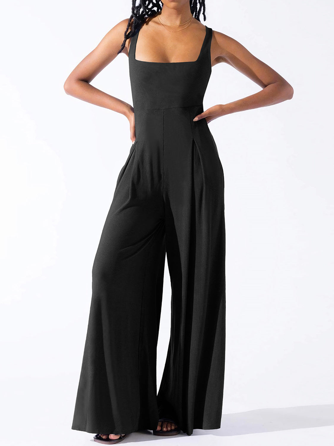 Honeybee Mumford's Square Neck Wide Strap Jumpsuit