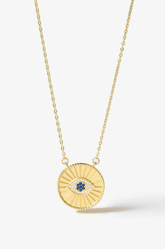 Honeybee Mumford's Rhinestone Evil Eye Pendant Necklace