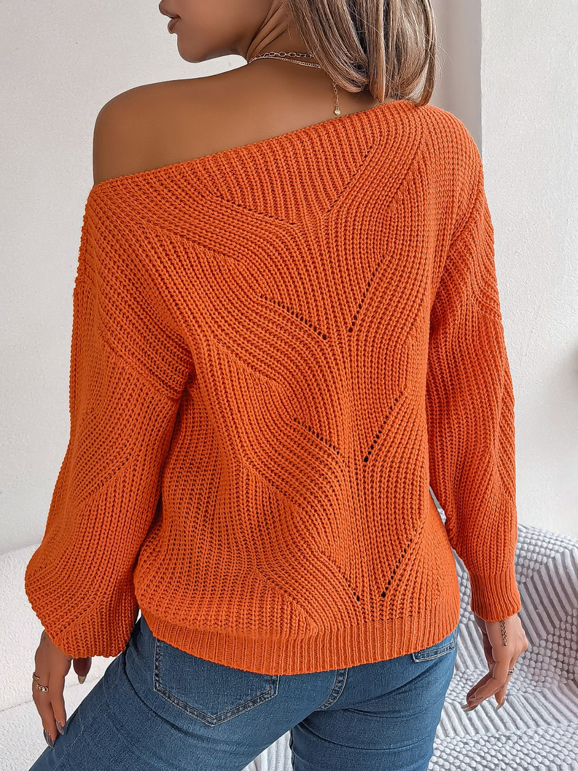 Honeybee Mumford's Openwork Long Sleeve Sweater