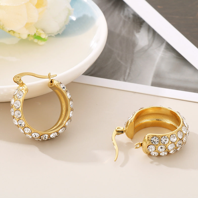 honeybee Mumford's Rhinestone Hoop Earrings