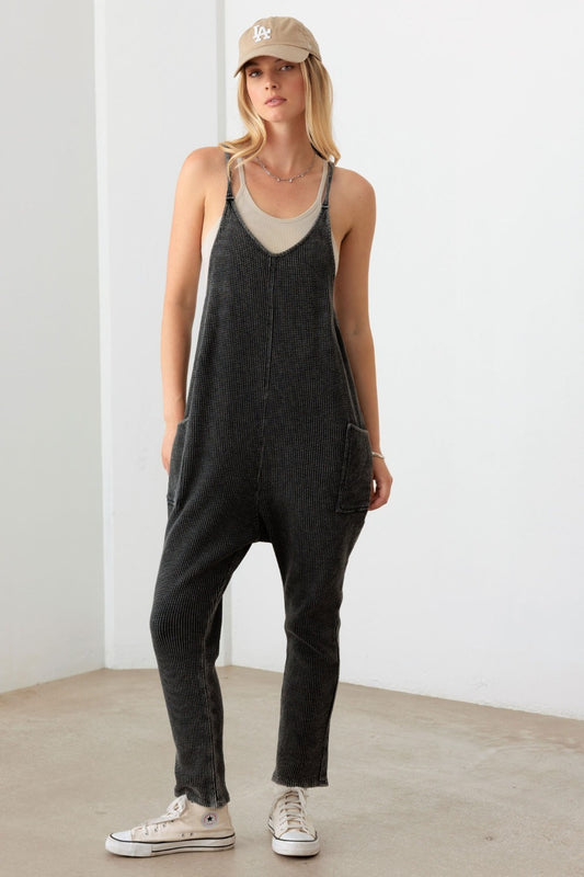 Honeybee Mumford's Le Lis Waffle Knit Side Pocket Jumpsuit