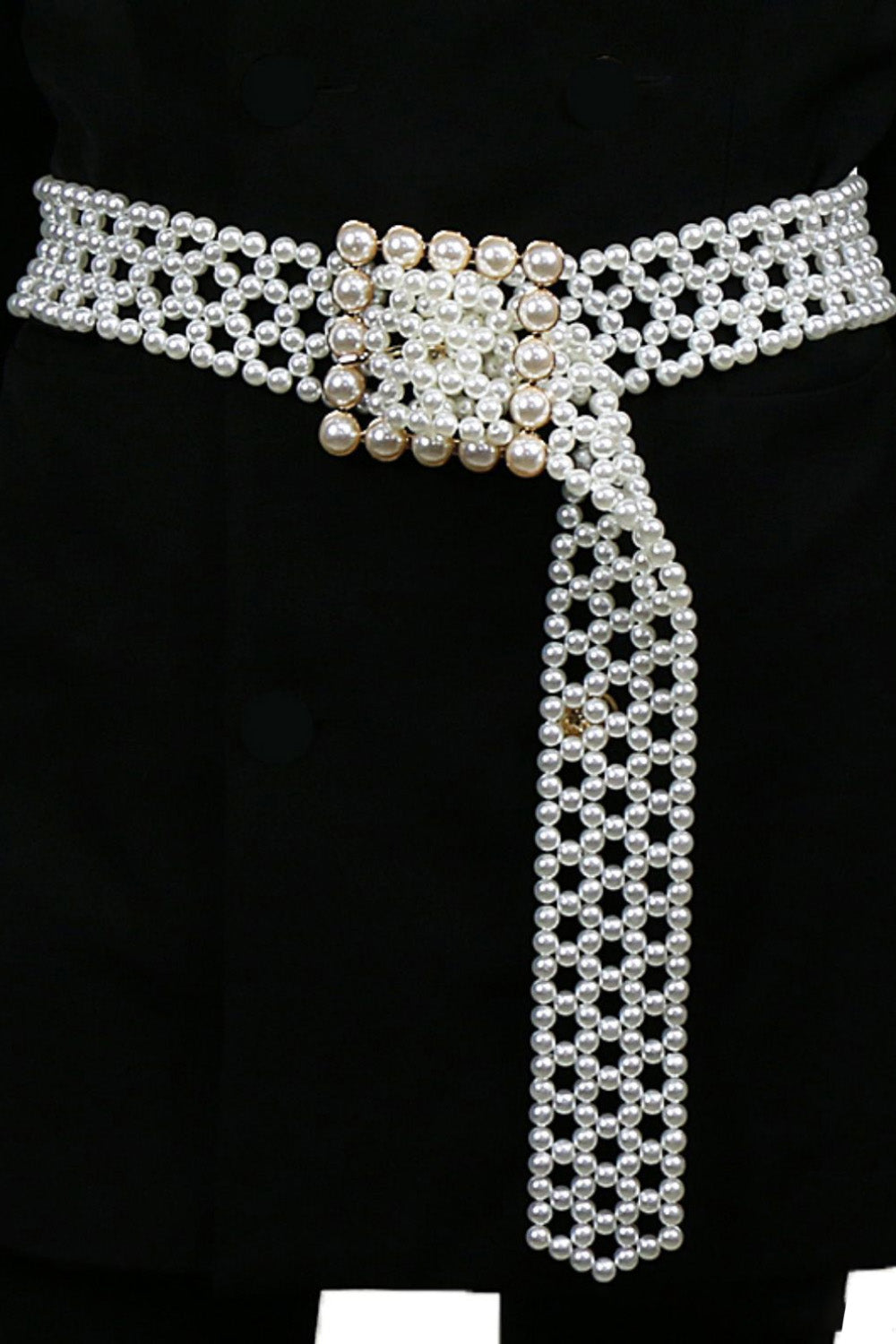 Honeybee Mumford's white Buckle Pearl Belt