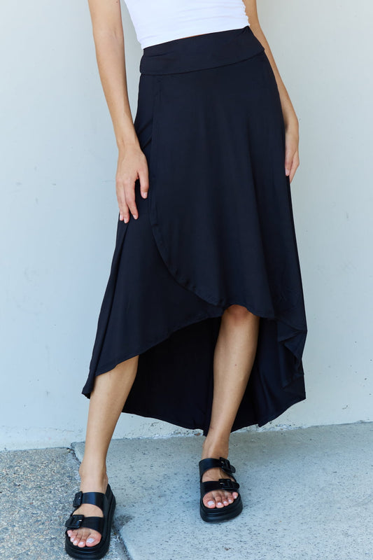 Honeybee Mumford's First Choice High Waisted Flare Maxi Skirt in Black