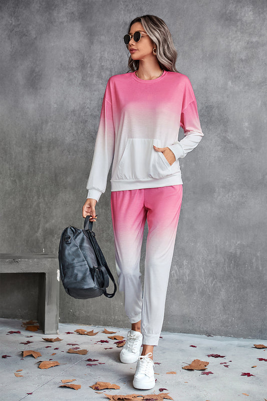 Honeybee Mumford's Gradient Round Neck Sweatshirt and Joggers Set