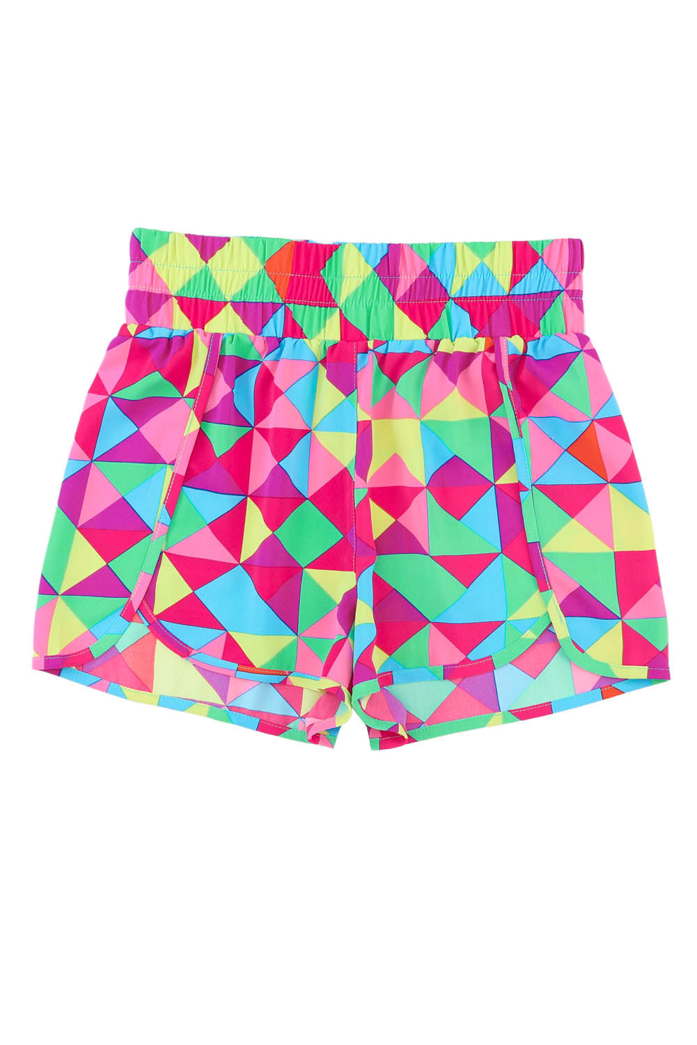 Honeybee Mumford's Multicolor Geometric High Waisted Athletic Shorts