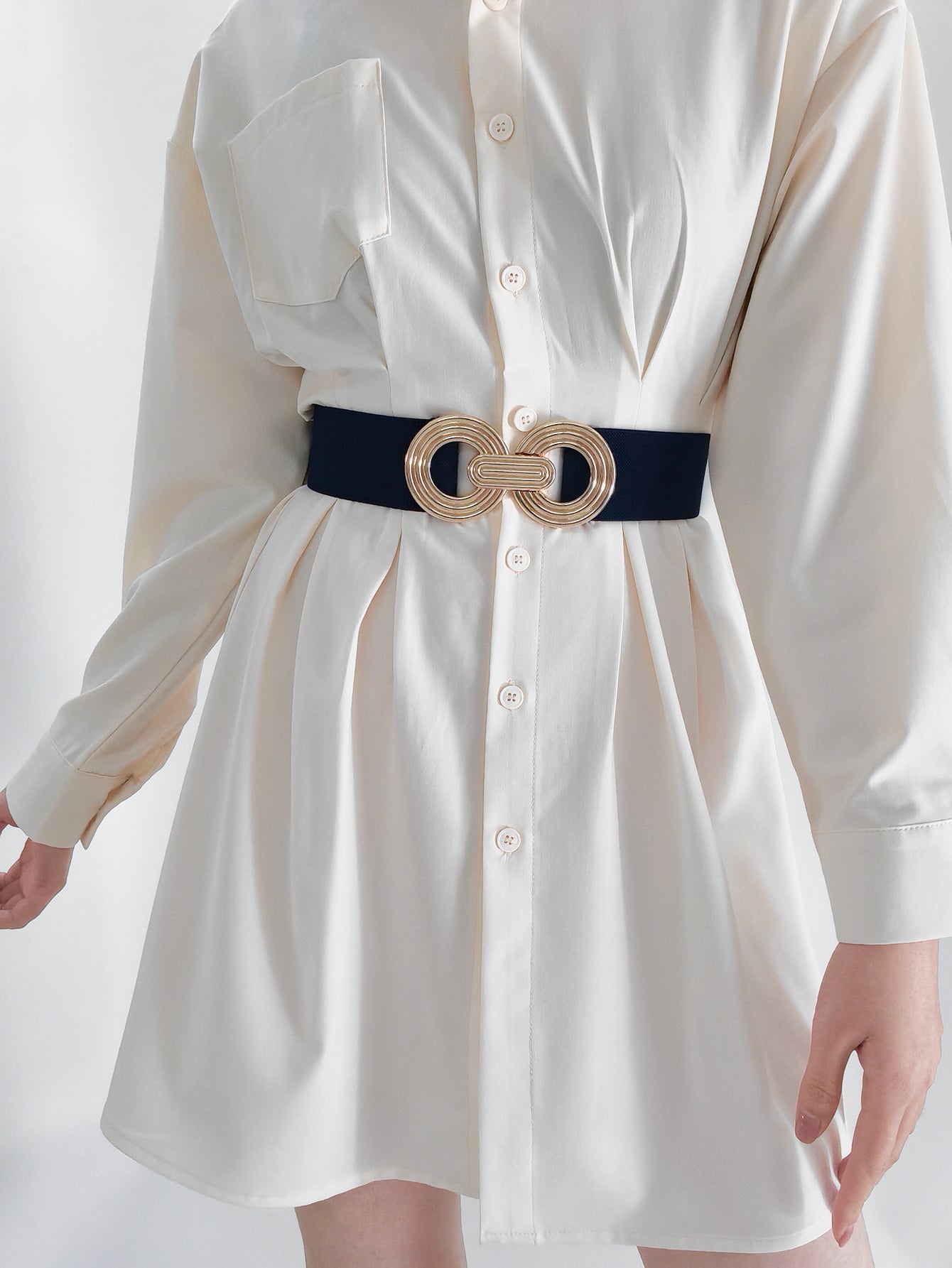 Honeybee Mumford's Geometric Buckle Elastic Wide Belt