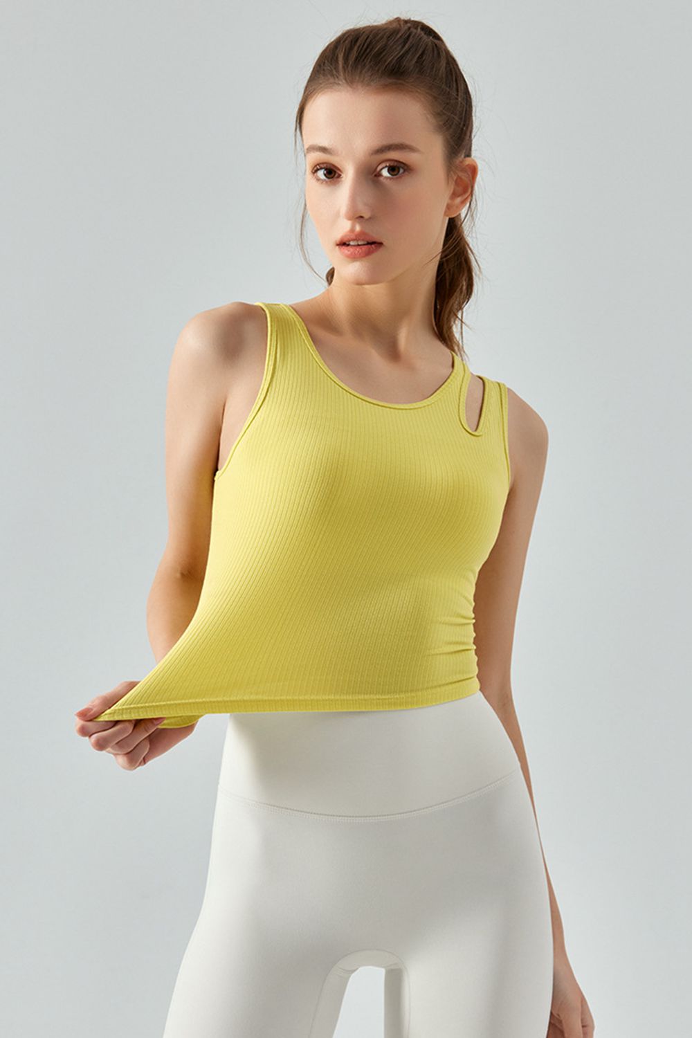 Honeybee Mumford's Ribbed Round Neck Sports Tank Top