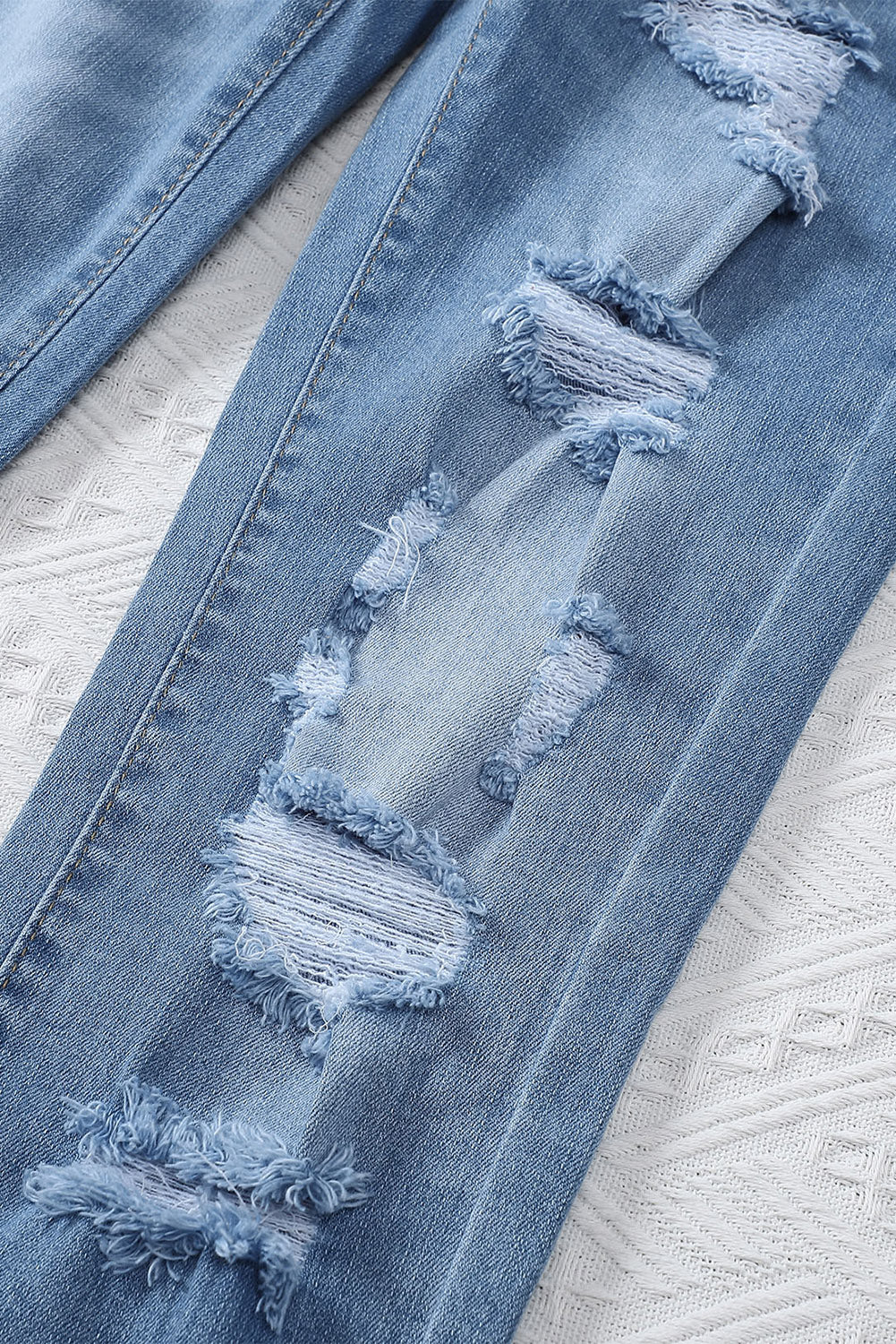 Honeybee Mumford's Light Blue Distressed Boyfriend Denim Pants