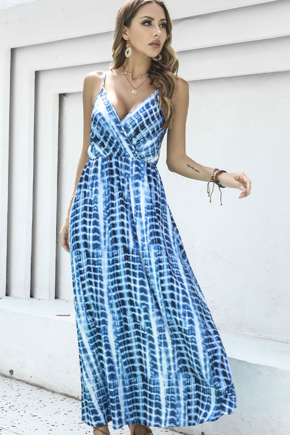 Honeybee Mumford's Tie-Dye Spaghetti Strap Maxi Dress