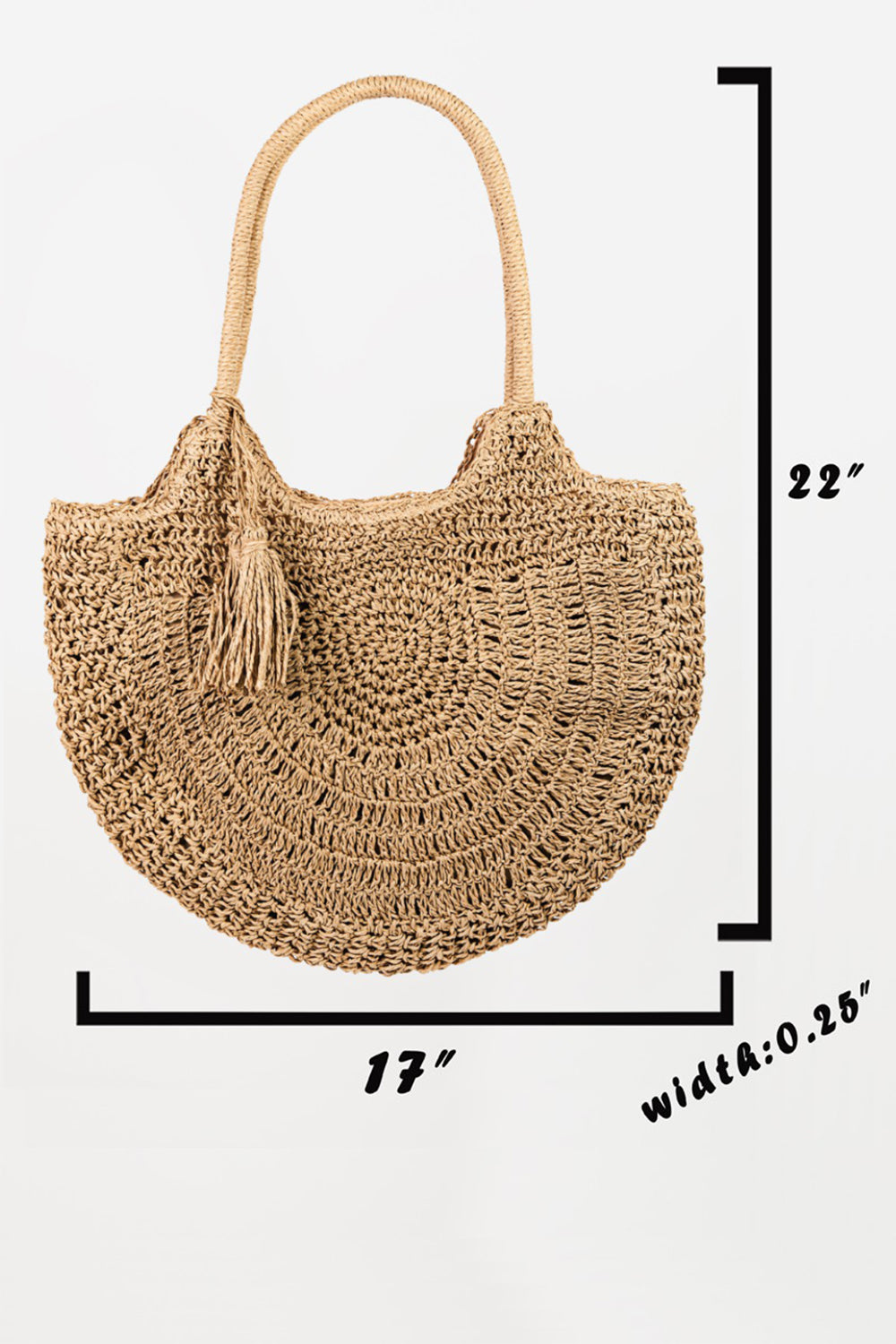 Honeybee Mumford's Straw Braided Tote Bag with Tassel