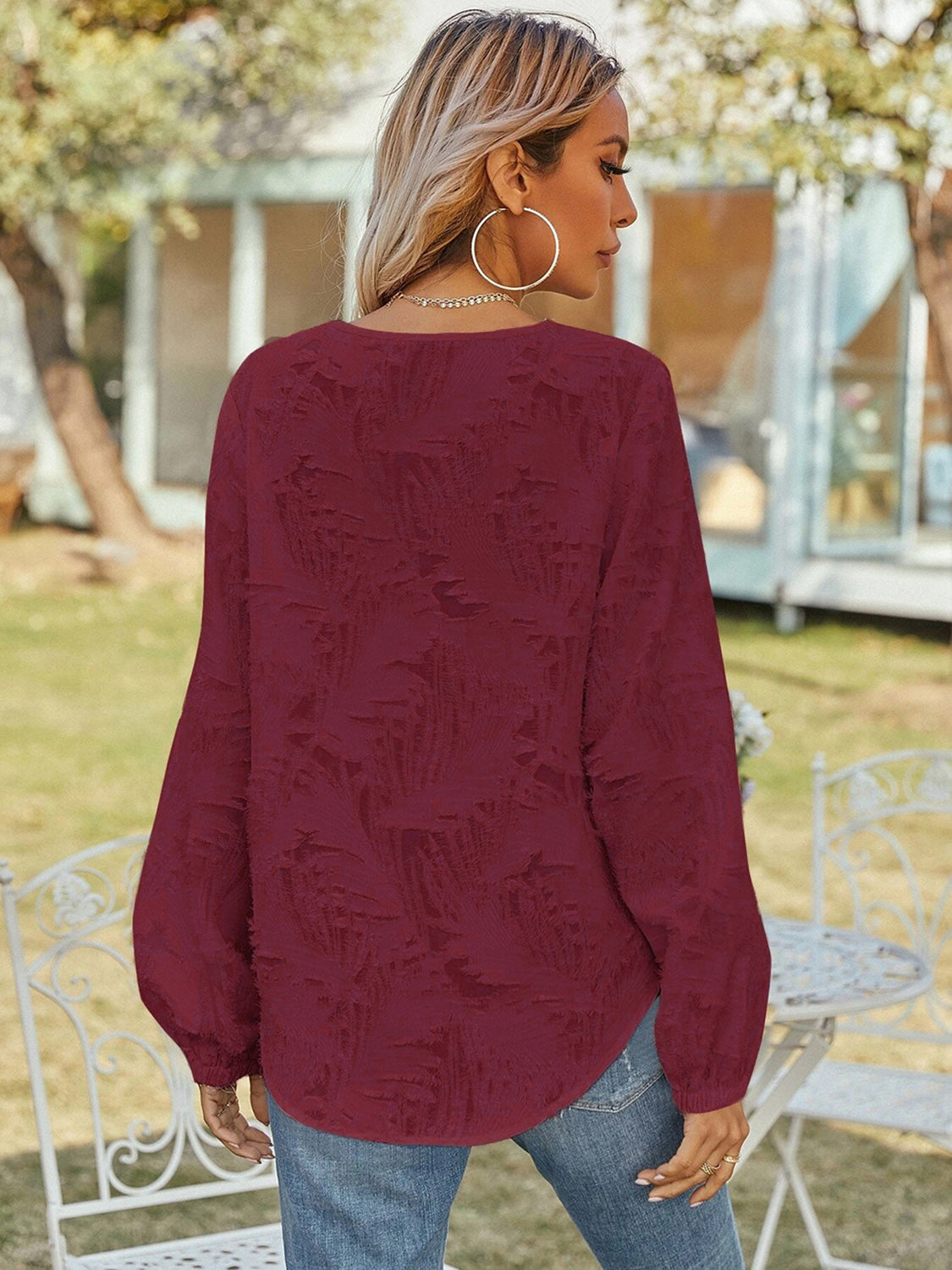 Honeybee Mumford's V-Neck Long Sleeve Blouse