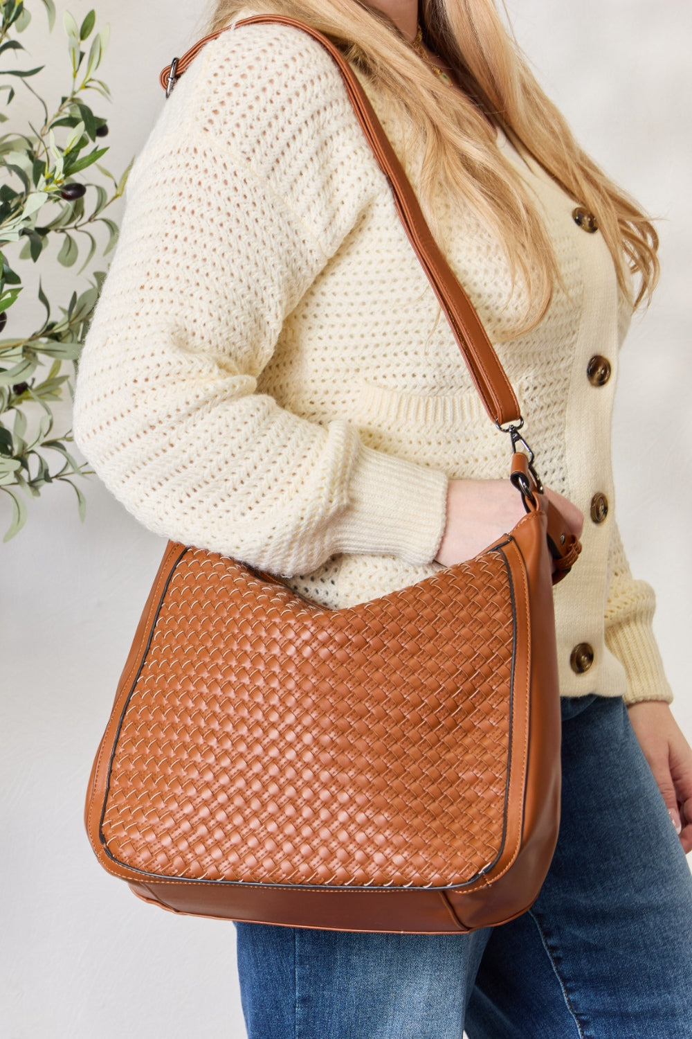 Honeybee Mumford's Weaved Vegan Leather Handbag