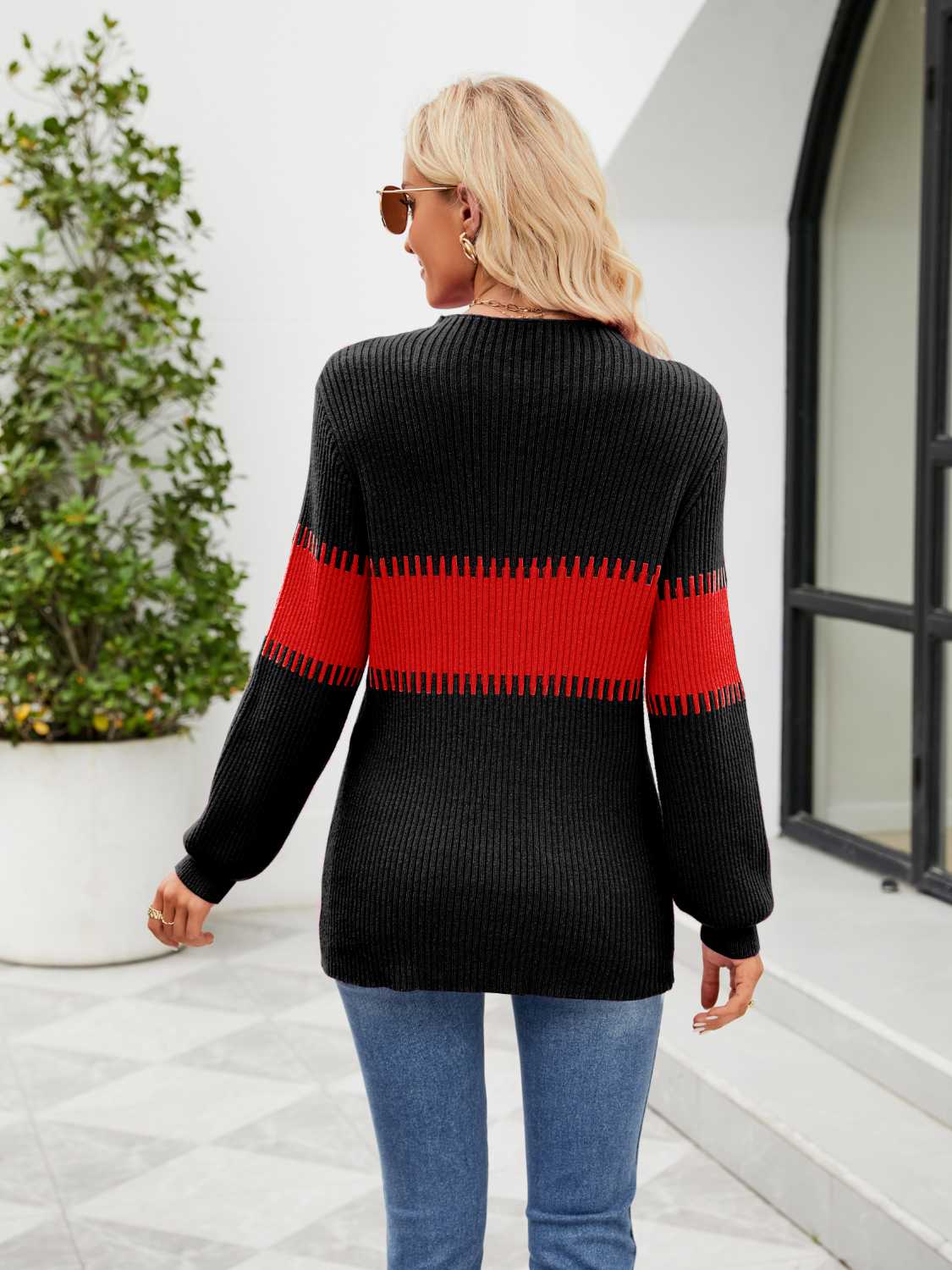 Honeybee Mumford's Contrast Round Neck Sweater