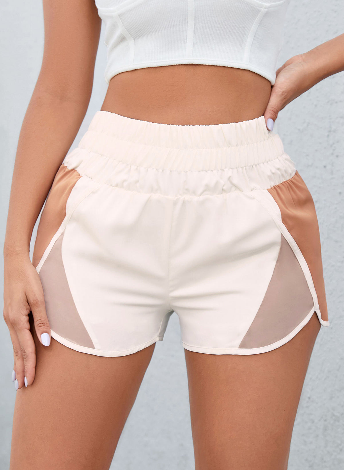 Honeybee Mumford's Color Block Wide Waistband Shorts