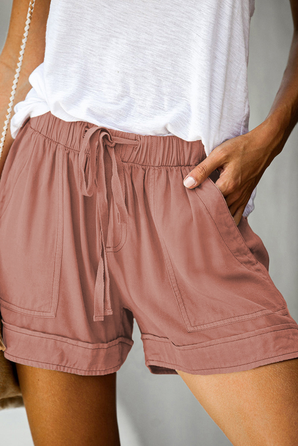 Honeybee Mumford's Pink Strive Pocketed Tencel Shorts