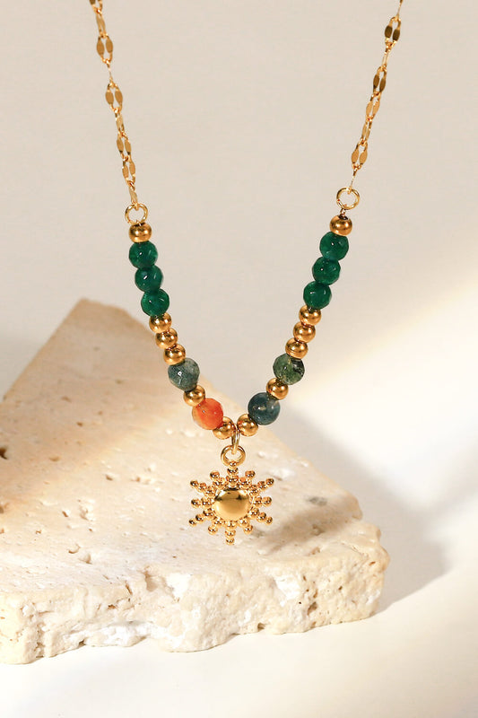 Honeybee Mumford's Sun Pendant Natural Stone Necklace