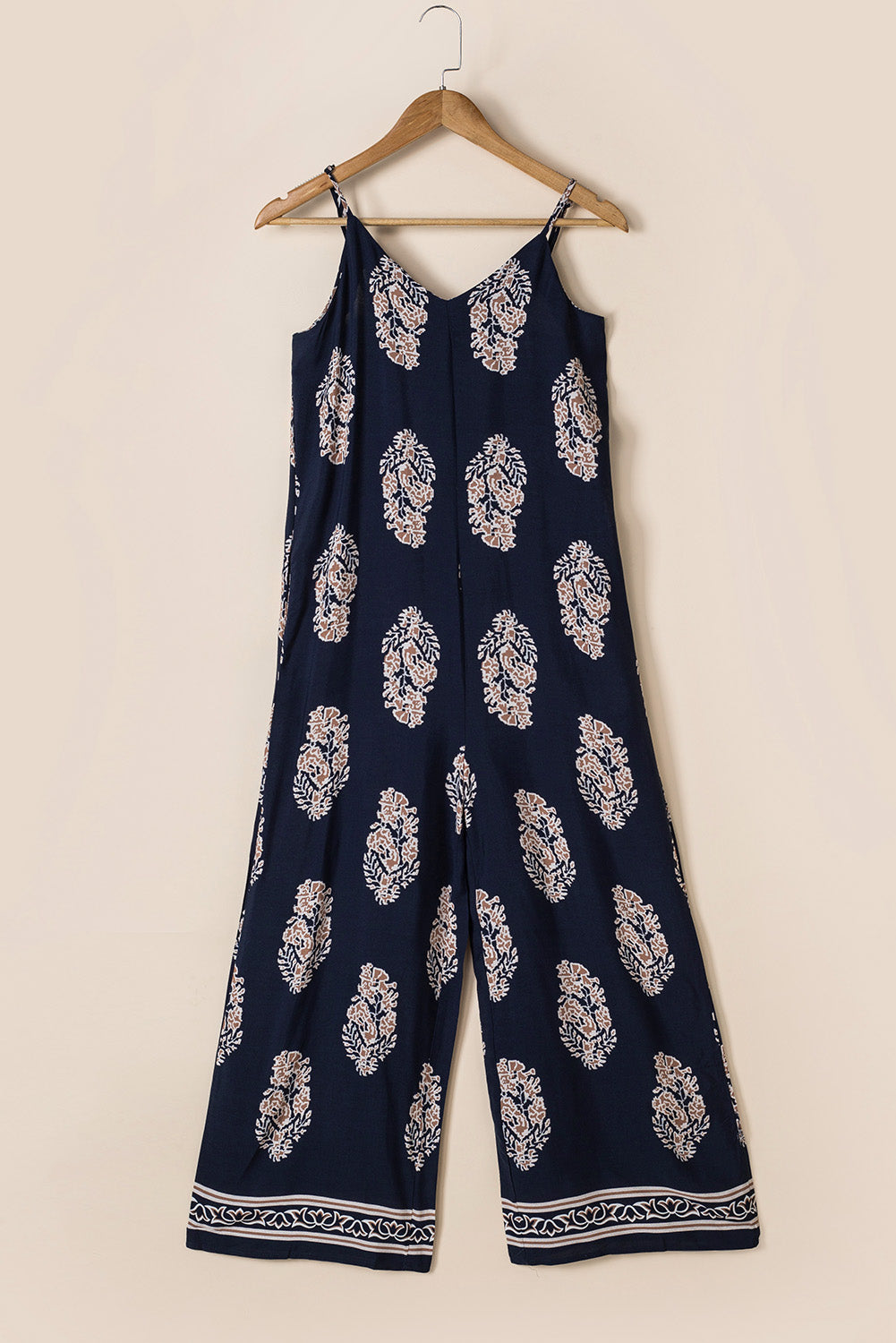 Honeybee Mumford's Printed V-Neck Sleeveless Jumpsuit