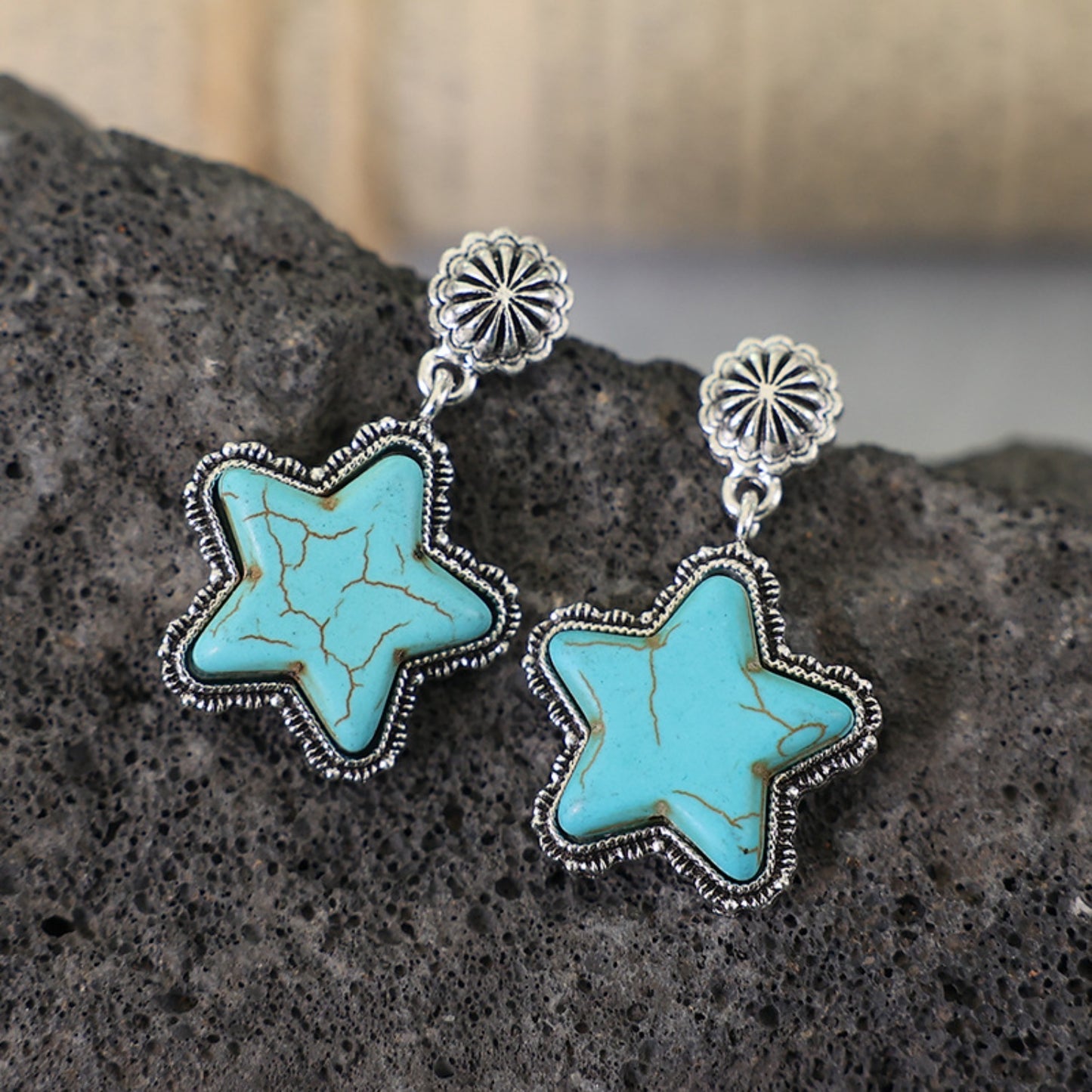 honeybee Mumford's Turquoise Alloy Star Earrings