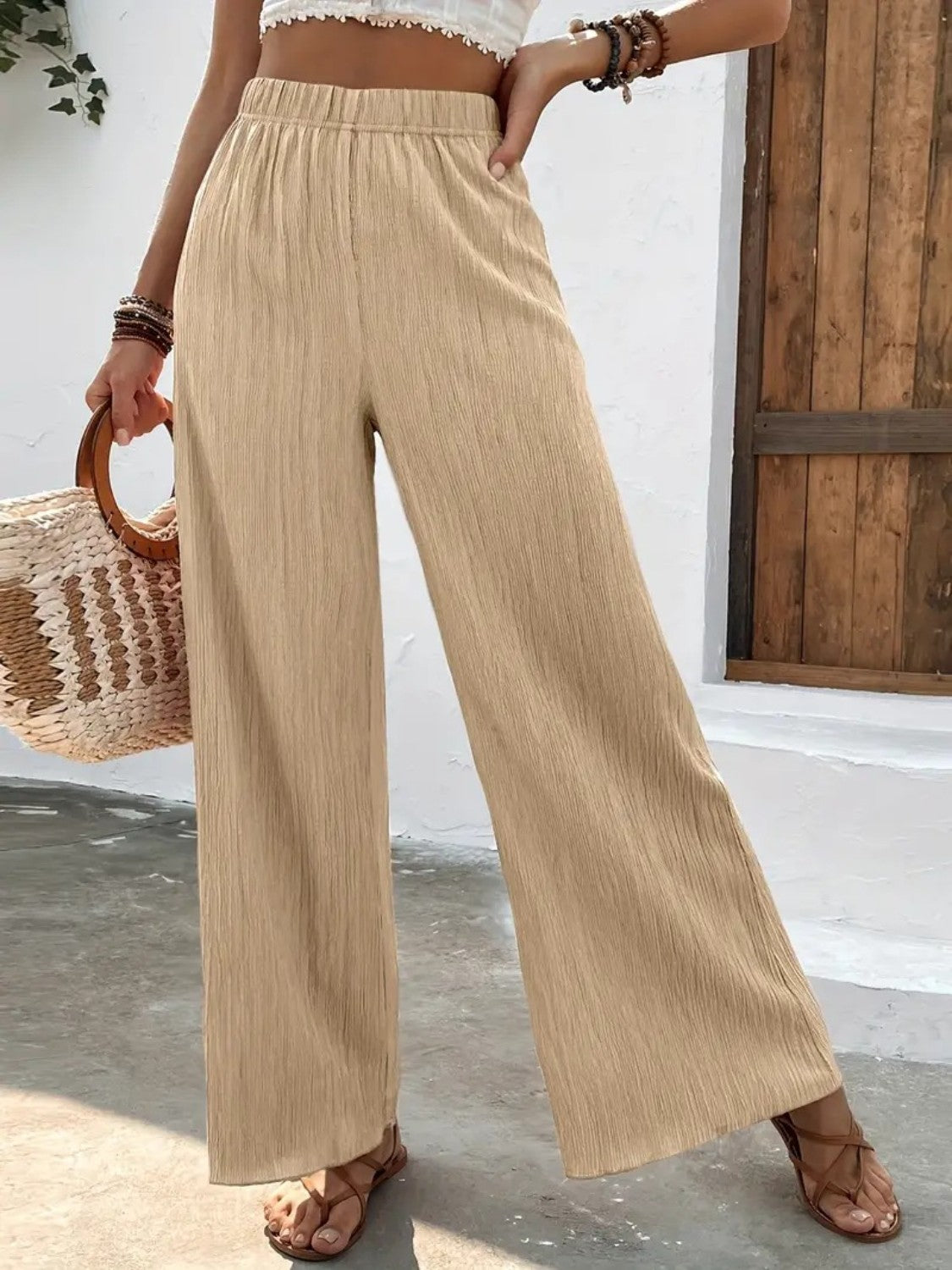 Honeybee Mumford's Full Size High Waist Wide Leg Pants