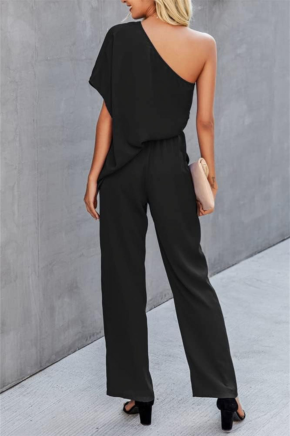 Honeybee Mumford's Single Shoulder Short Sleeve Jumpsuit