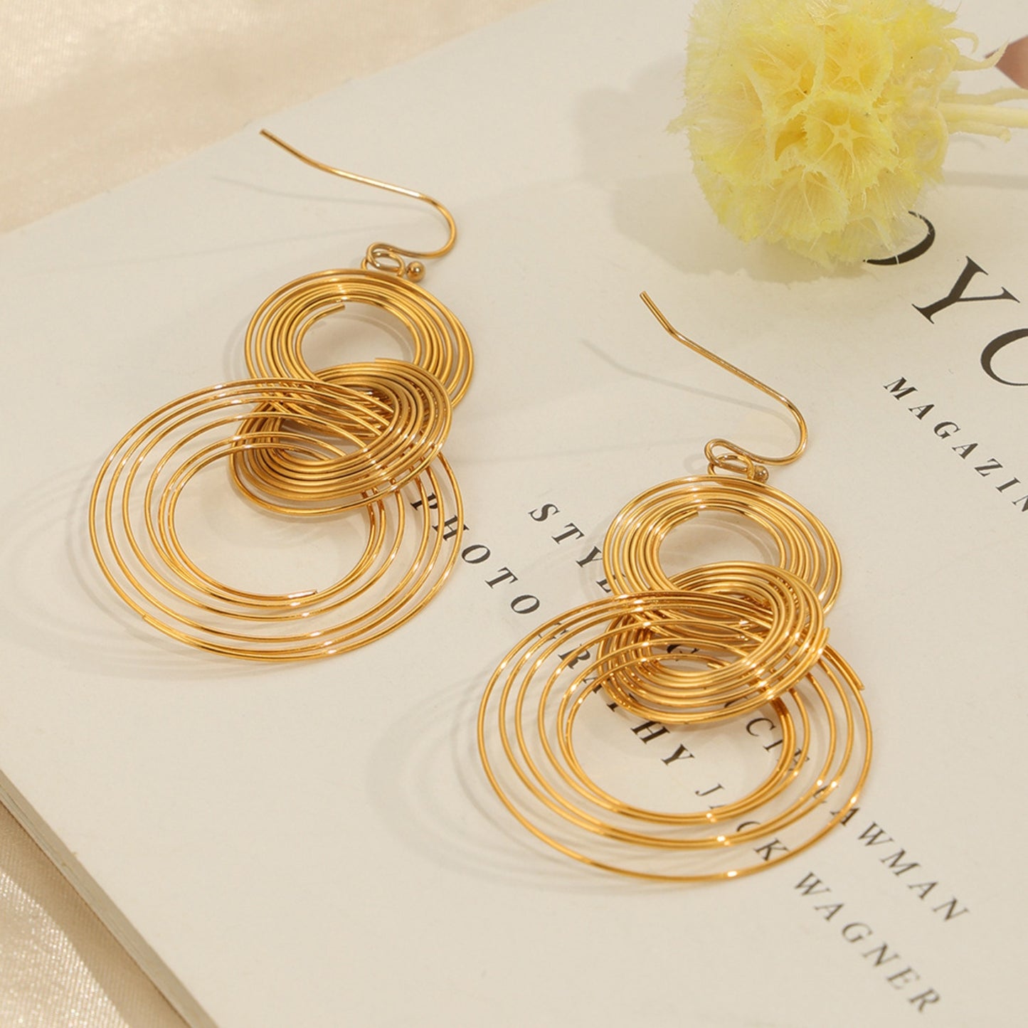 honeybee Mumford's Multi-Layered Round Shape Earrings