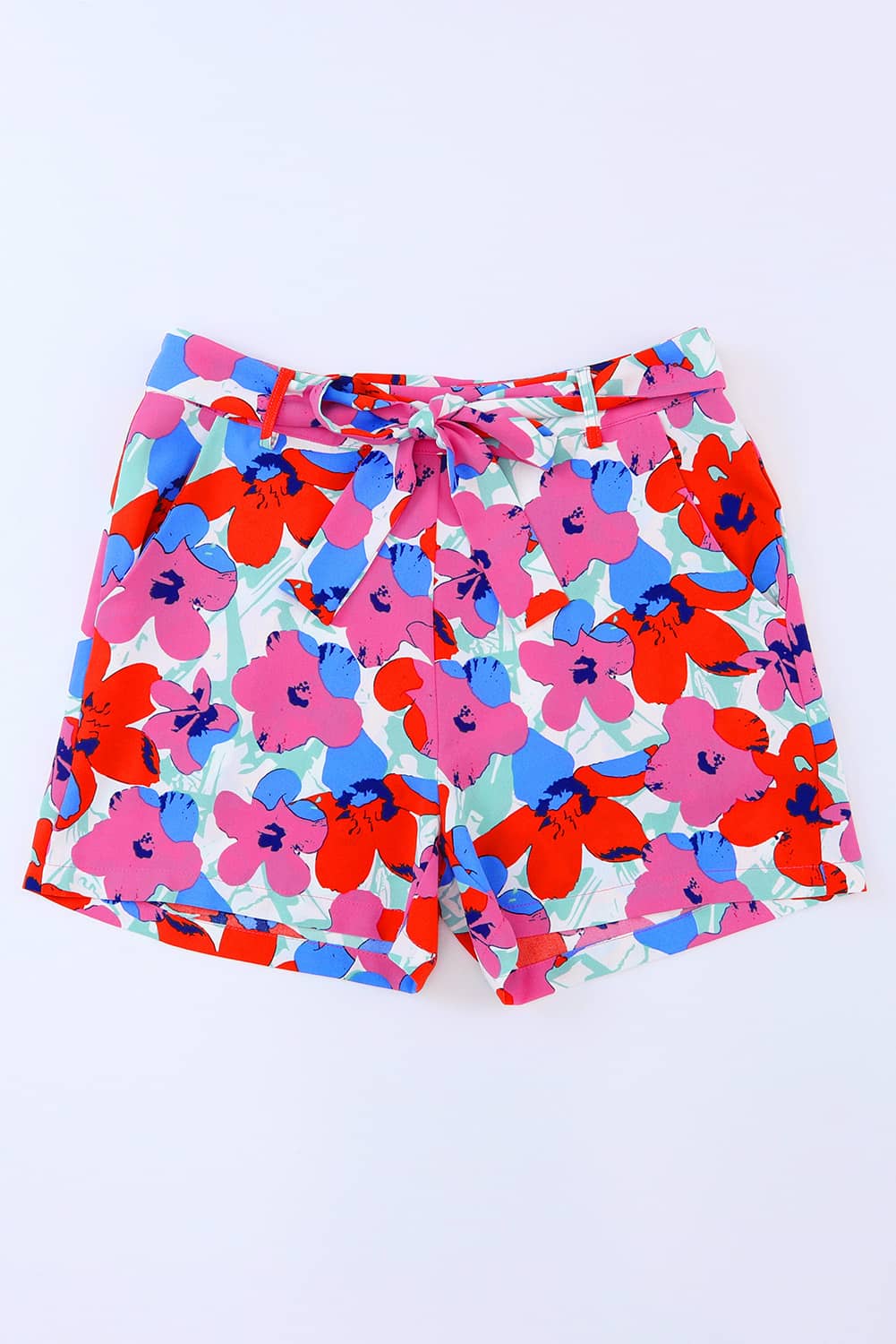 Honeybee Mumford's Rose Floral Print Belted Shorts