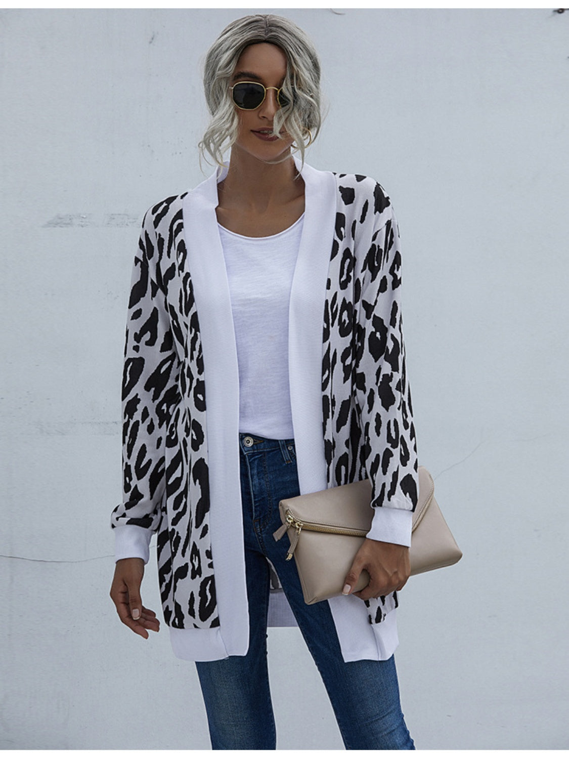 Honeybee Mumford's Leopard Open Front Cardigan