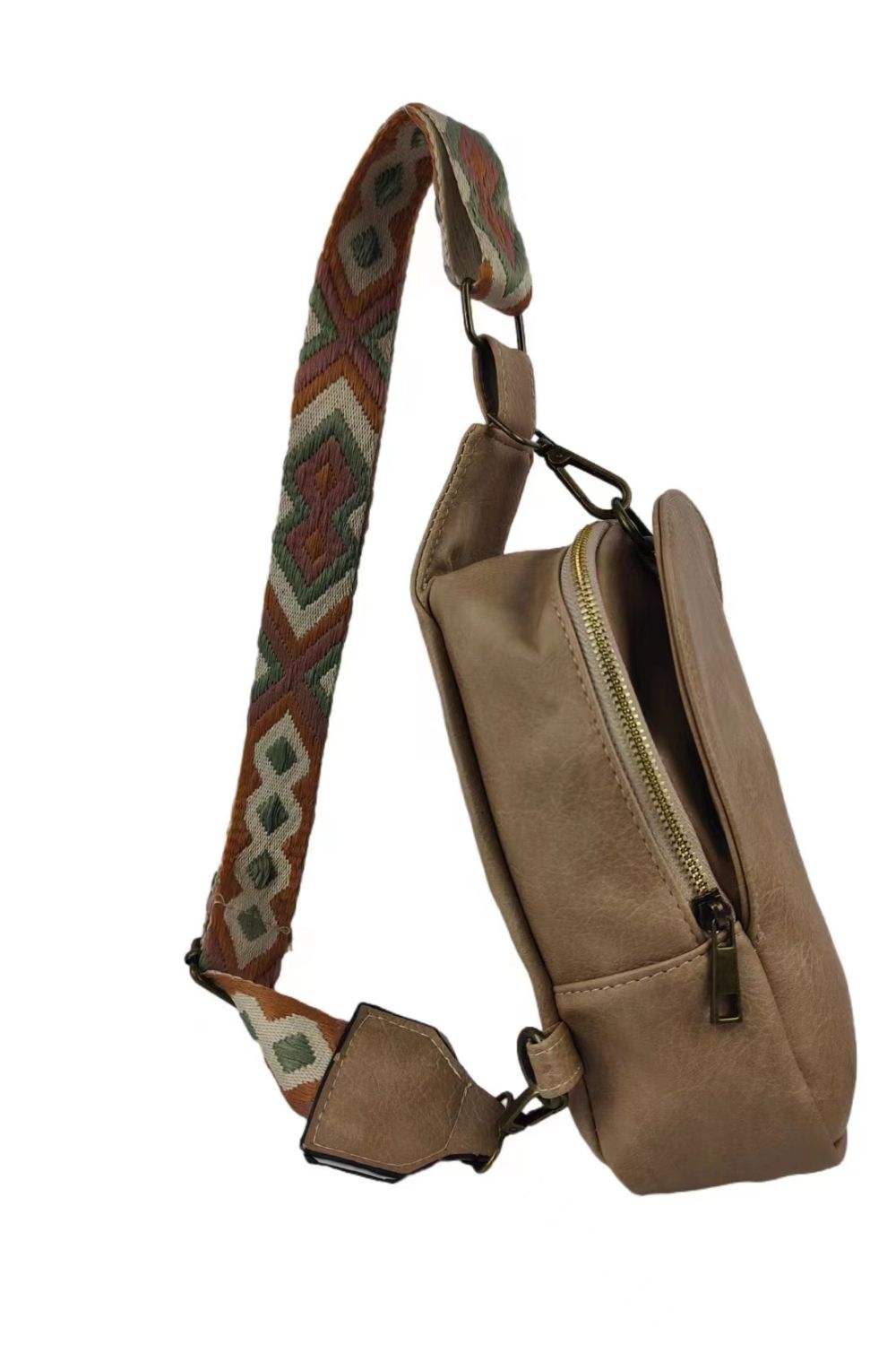 honeybee Mumford's Pattern Adjustable Strap Leather Sling Bag