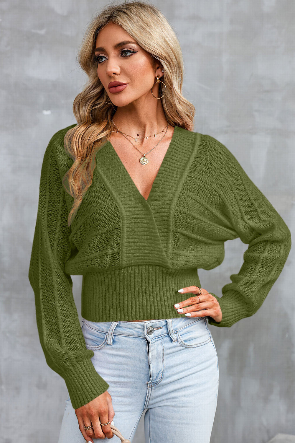 Honeybee Mumford's Surplice Neck Lace-Up Sweater