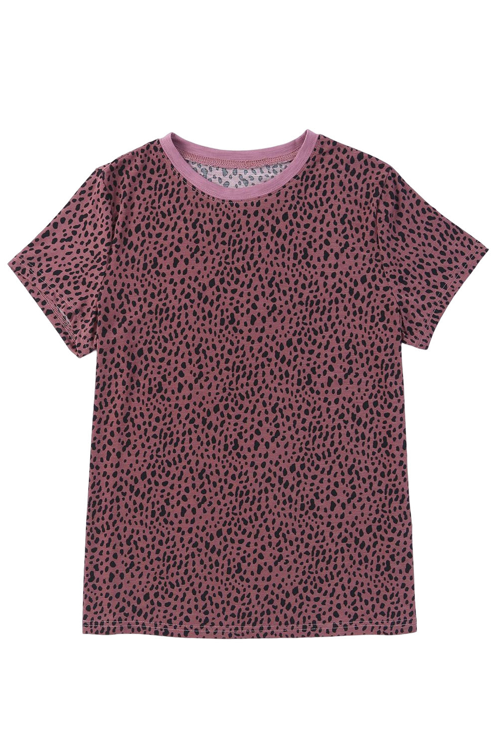 Honeybee Mumford's Fiery Red Cheetah Print O-neck Short Sleeve T Shirt