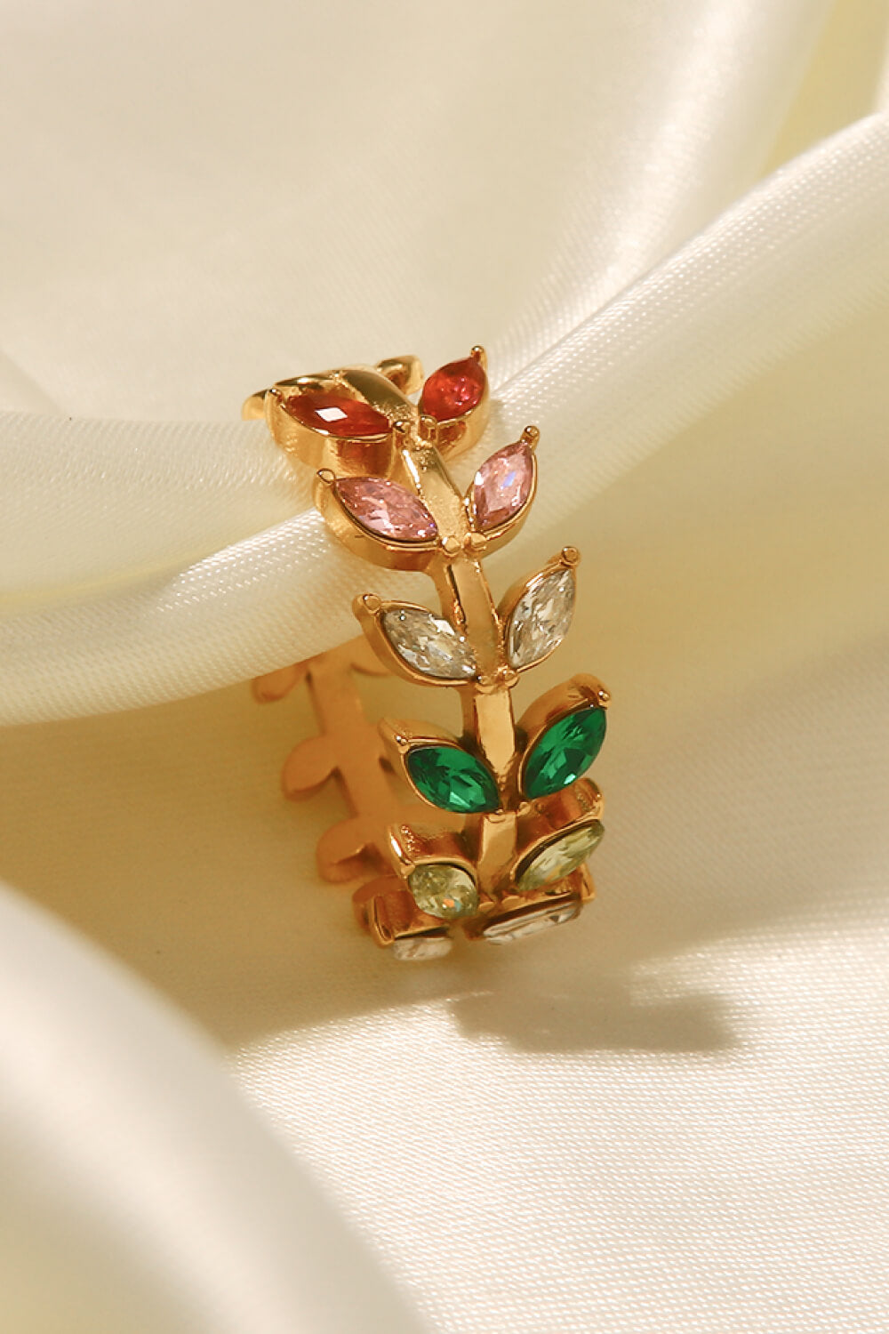 Honeybee Mumford's 18K Gold-Plated Leaf Open Ring