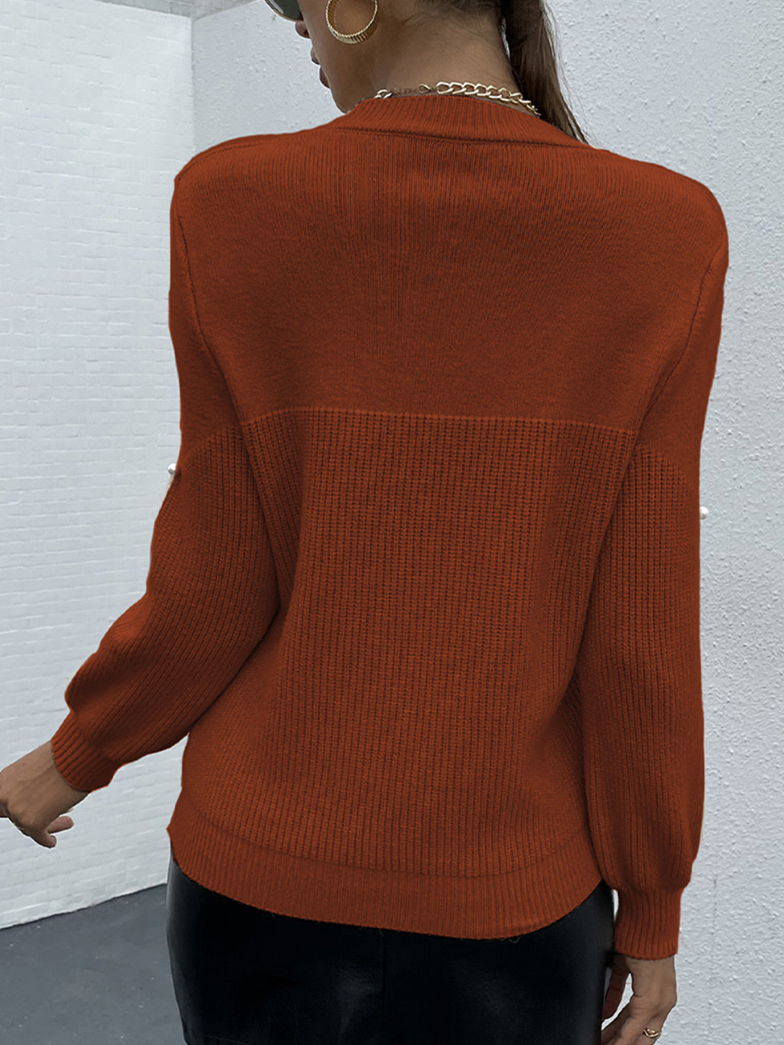 Honeybee Mumford's Pearl Detail Round Neck Sweater