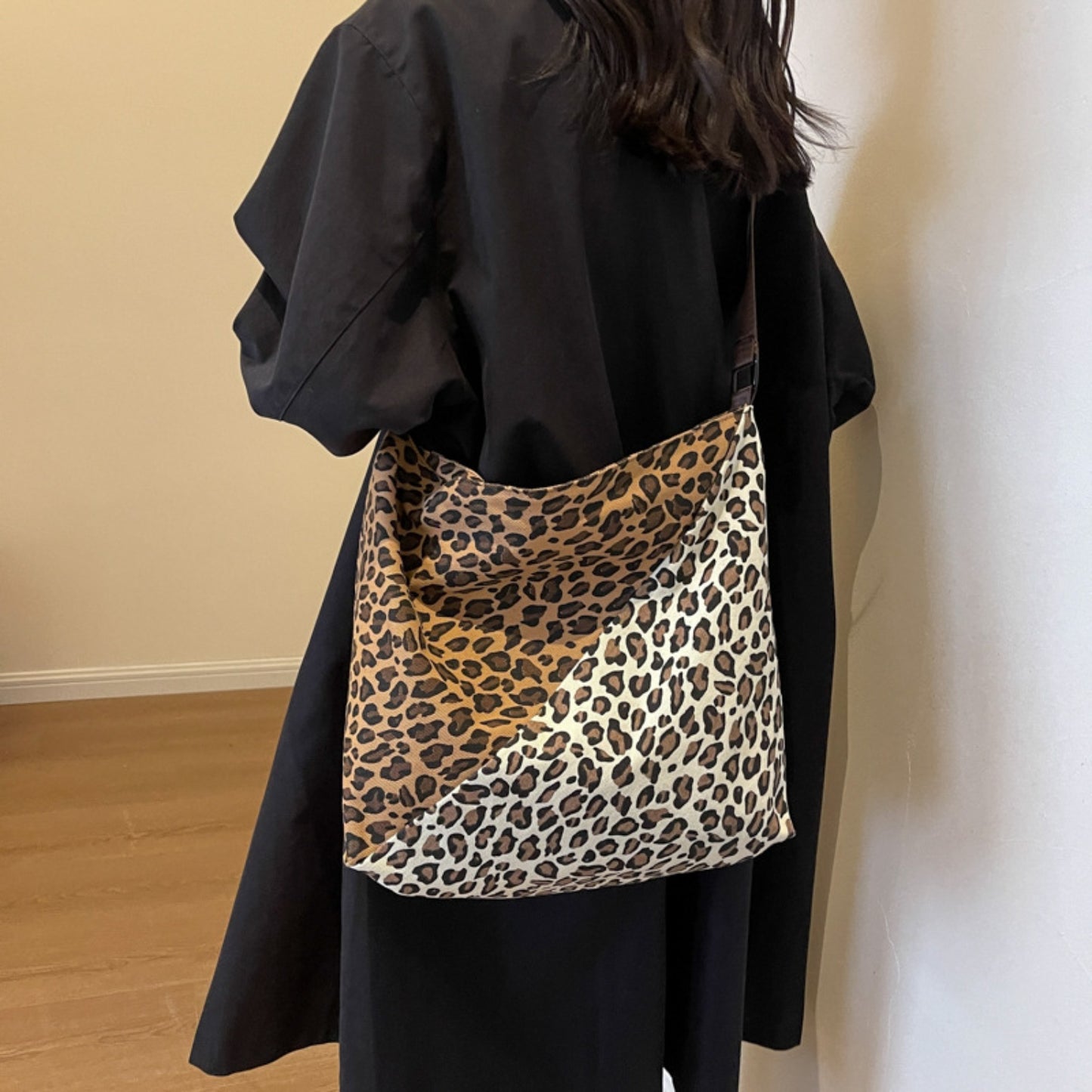 Honeybee Mumford's Leopard Contrast Adjustable Strap Shoulder Bag