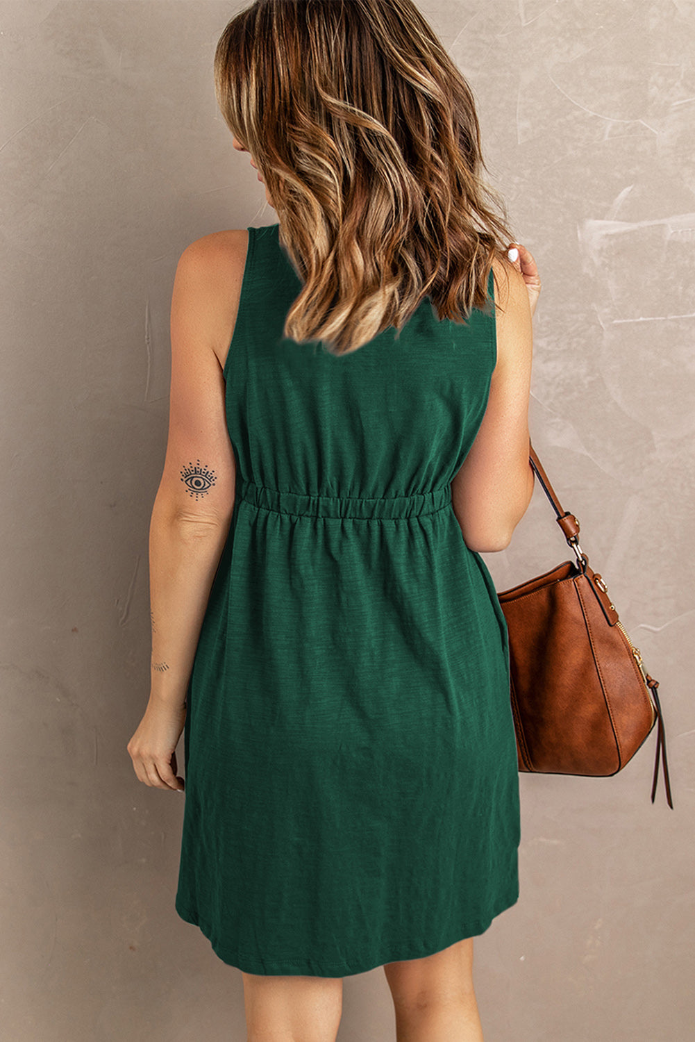 Honeybee Mumford's Sleeveless Button Down Mini Magic Dress