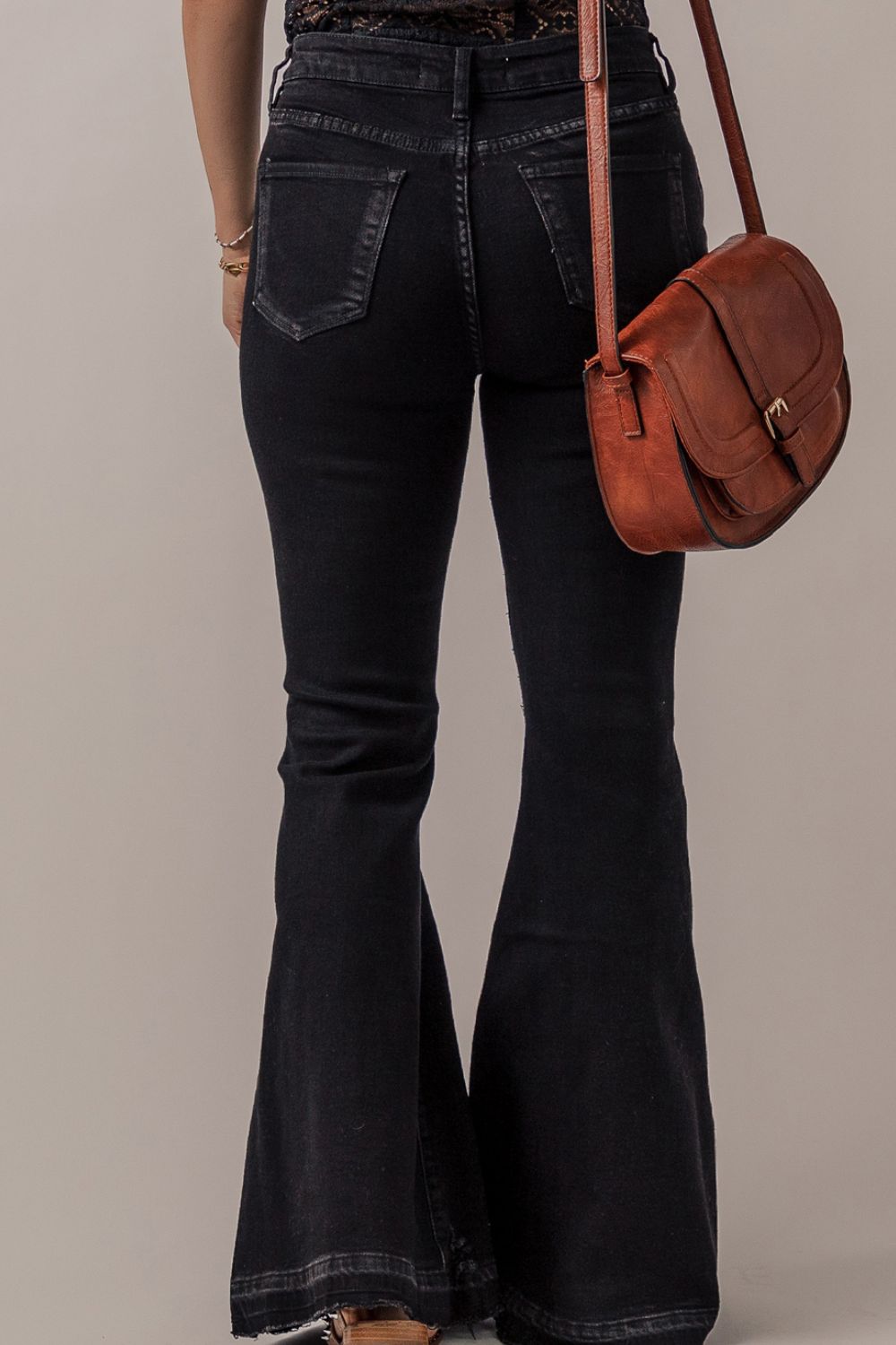 Honeybee Mumford's Button-Fly Flare Jeans with Pockets