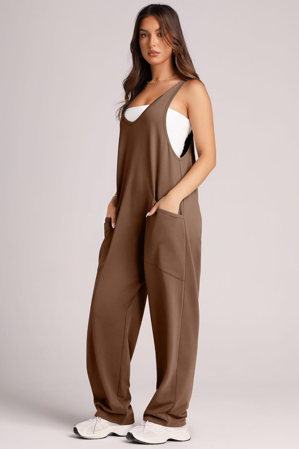 Honeybee Mumford's Wide Strap Jumpsuit with Pockets