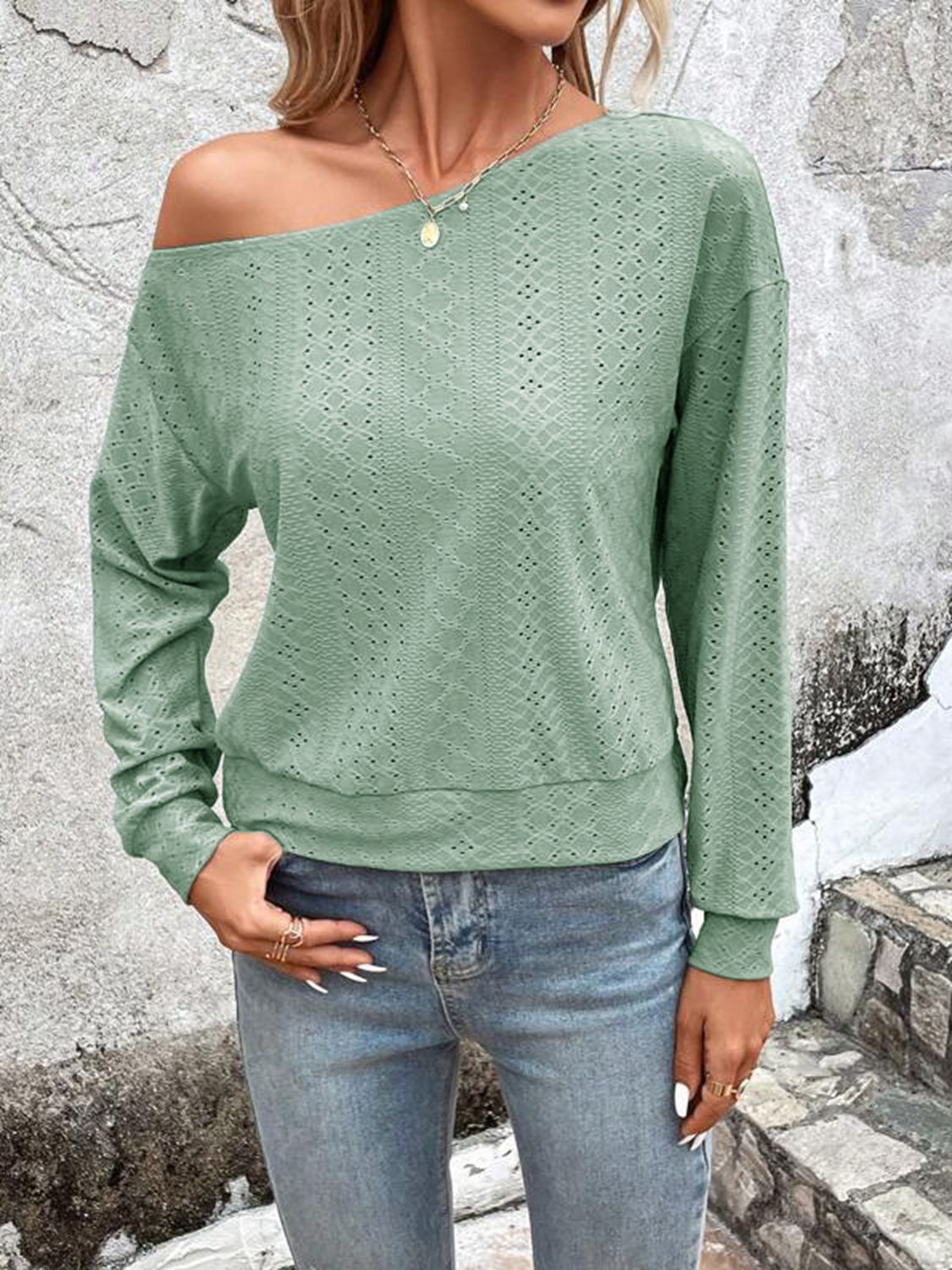 Honeybee Mumford's Eyelet Dropped Shoulder Blouse