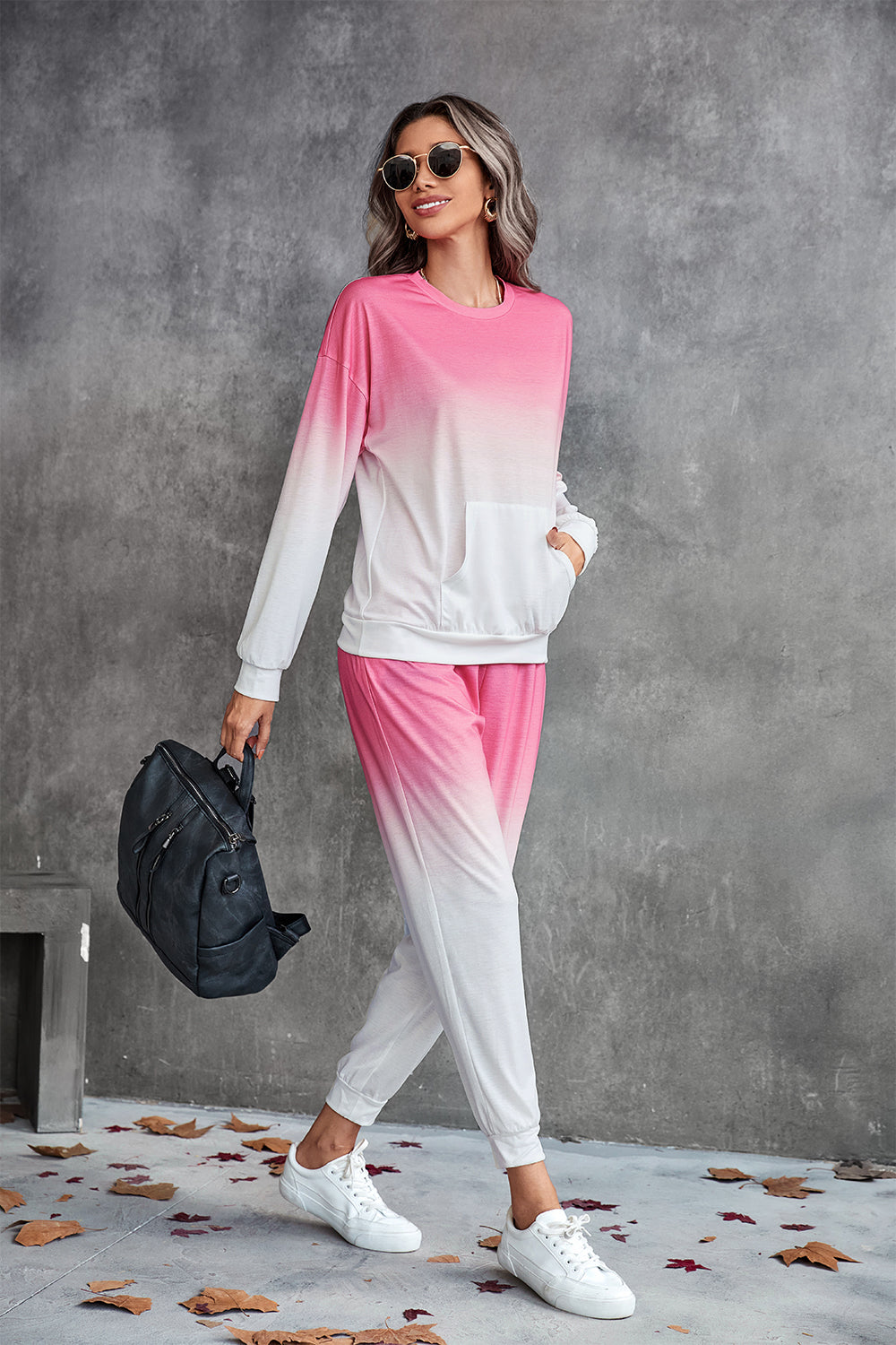 Honeybee Mumford's Gradient Round Neck Sweatshirt and Joggers Set