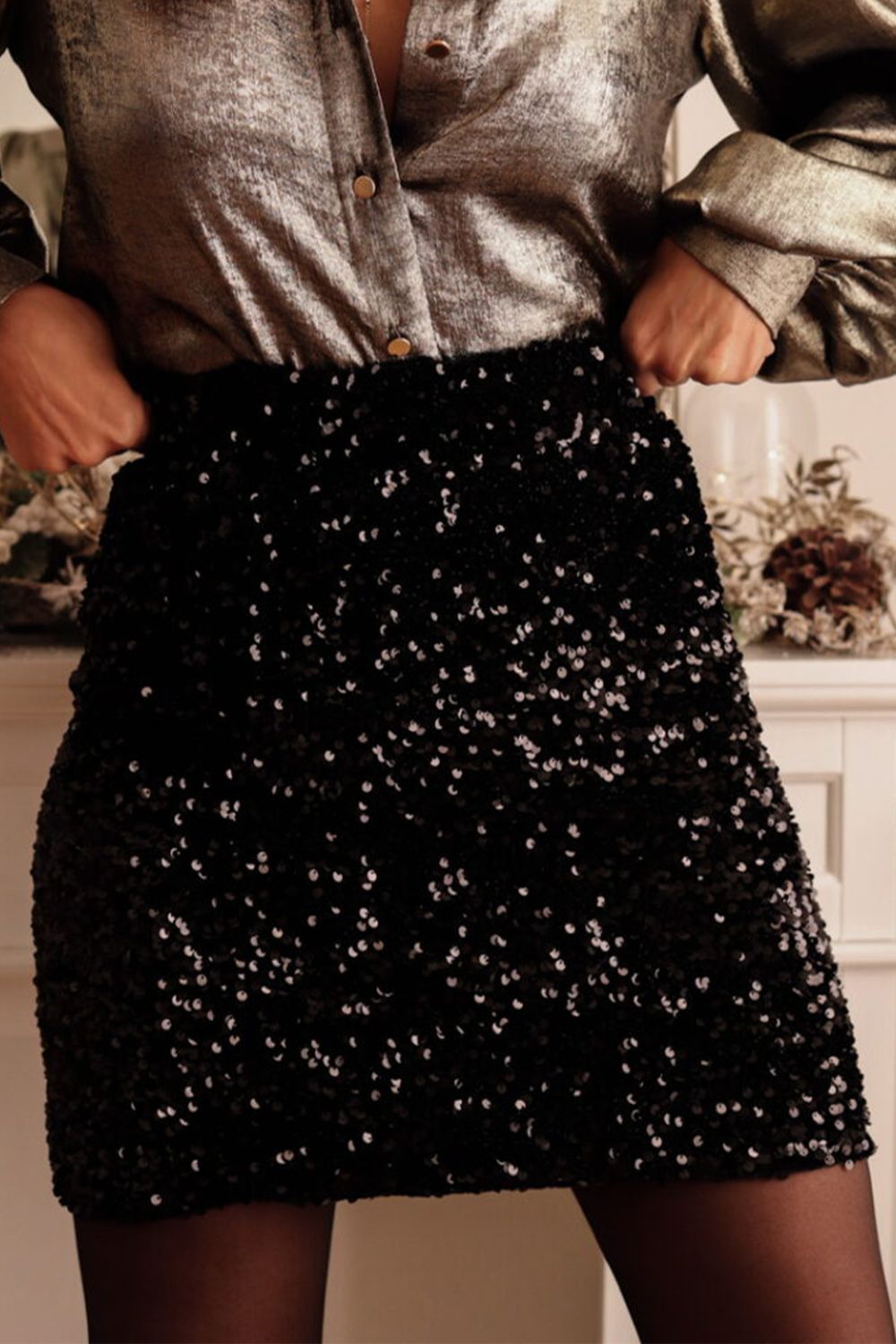 Honeybee Mumford's Sequin Mini Skirt