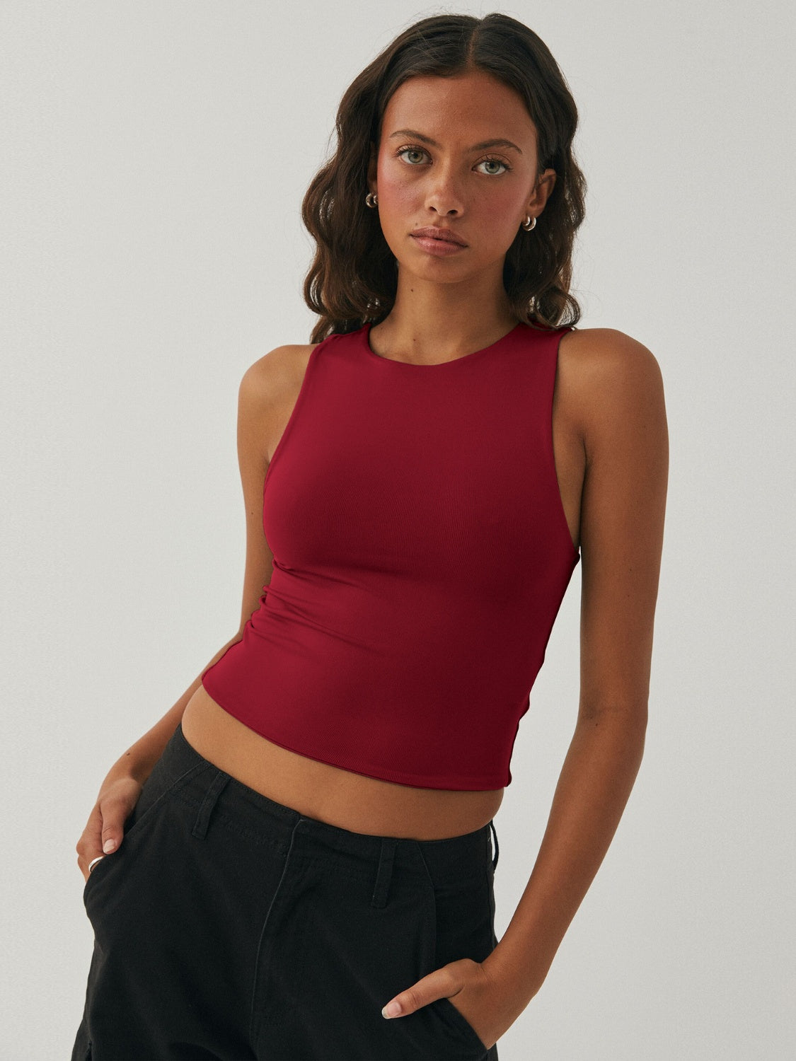 Honeybee Mumford's Round Neck Cropped Tank